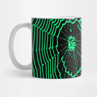 Artistic Halloween Spider Web Cobweb Doodle In Turquoise Mug